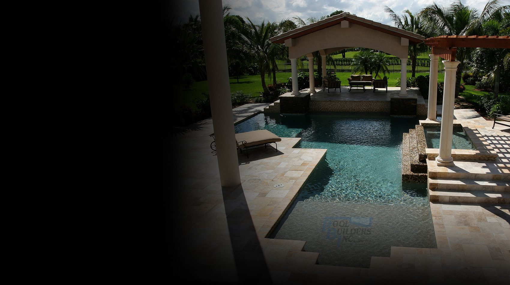 Finished custom pool and surrounding deck