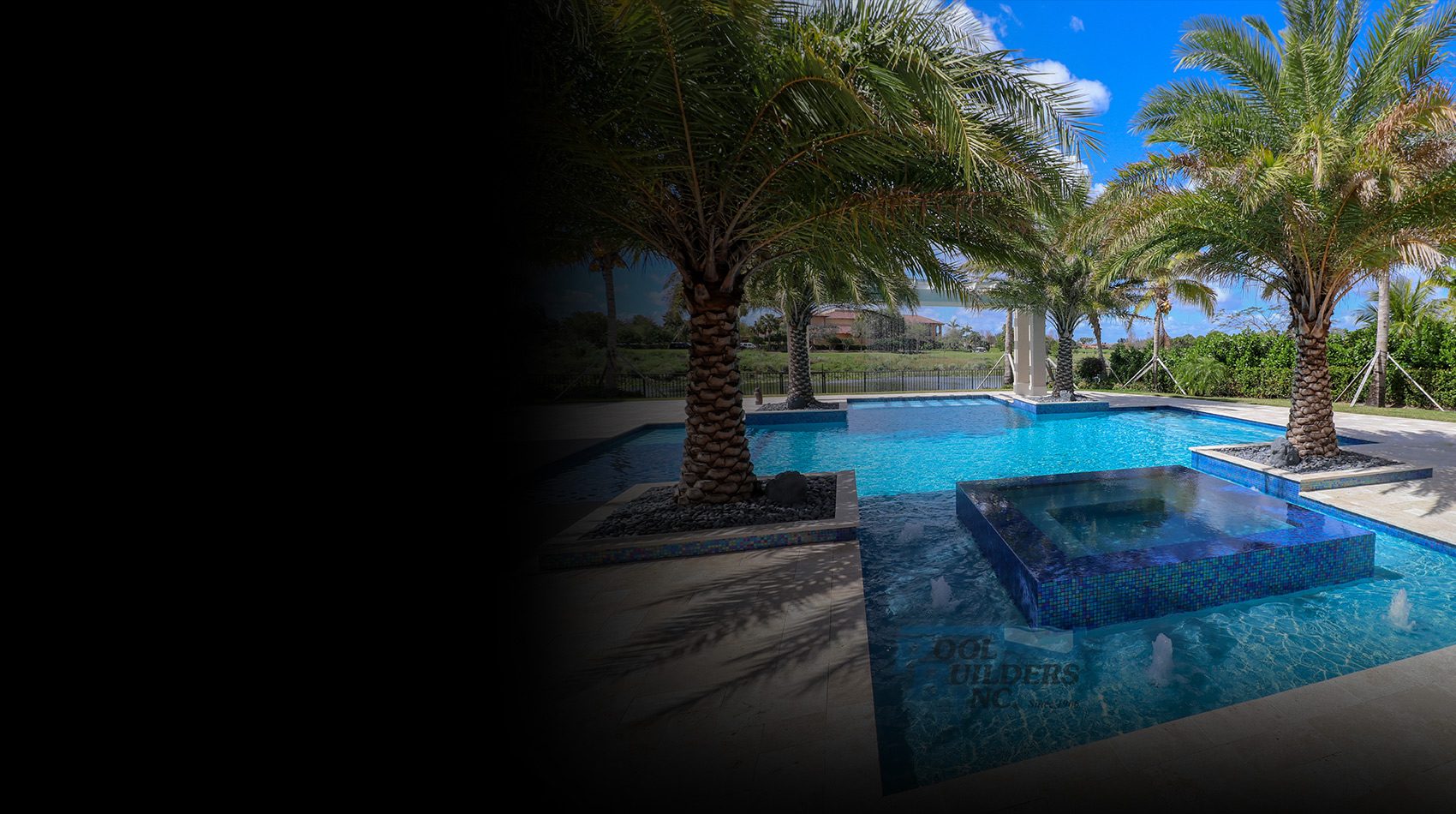 Geometric swimming pool with clean lines